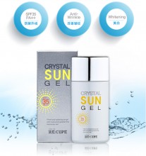 正品RE:CIPE水晶防曬啫喱50ml SPF35 PA++防曬霜美白隔離清爽保濕